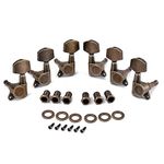 Alnicov Guitar Machine Heads String Tuning Pegs Tuner 3R3L for Acoustic or Electric Guitar Bronze