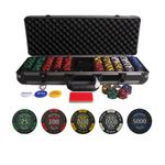 Redtooth Poker 500 Numbered Chip Set with 14 Gram Casino Chips & Button Kit. Includes Values 25-5000