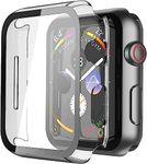 Misxi 2 Pack Hard PC Case with Tempered Glass Screen Protector Compatible with Apple Watch SE 2 (2024) SE Series 6 Series 5 Series 4 40mm, Clear