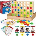 Garybank Social Emotional Learning Games, Connect 4 Game W/ 56 Emotion Cards, Kids Social Skills Learning Activities, Therapy Games for Kids Feelings Express, Counselors Office Must Haves