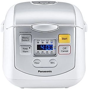 Panasonic SRZC075W 4 Cup Electronic Rice Cooker/Warmer, White/Silver