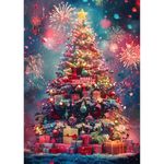 MISITU 1000 Pieces of Jigsaw Puzzles for Adults Christmas Jigsaw Puzzles 1000 Pieces Challenging Difficult Jigsaw Puzzles Art Impossible Puzzles Xmas Tree Celebration Party Puzzles 28 x 20 inch