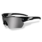 JOGVELO Cycling Sunglasses, Sport Sunglasses Polarized for Men UV400 Protection with 5 Interchangeable Lens for Cycling Running Baseball Golf, Black