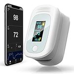 Blood Oxygen Saturation Monitor, NHS Approved Uk Bluetooth Pulse Oximeter Fingertip Sp02 and Heart Rate Level Monitor OLED Display with Free App for iPhone & Android (Batteries Included)