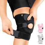 BRACOO Adjustable Compression Knee Patellar Pad Tendon Support Sleeve Brace for Men Women - Arthritis Pain, Injury Recovery, Running, Workout, KS10 (Black)