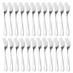 24 PCS Dinner Forks, Stainless Steel Forks Silverware Set, Silver Cutlery Set for Home, Restaurant, Dishwasher Safe (8 inch, Silver)