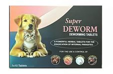 Super DEWORM Dog Deworming Tablets for Dogs and Cats (Pack of10 Tablets)
