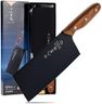 SHI BA ZI ZUO Meat Cleaver Knife Chinese Chef Knife Stainless Steel Slicer Cleaver with Anti-Slip Wooden Handle