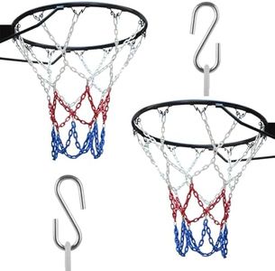 ​CYEAH 2 Pcs Heavy Duty Chain Basketball Net Replacement, Stainless Steel Chain Net for Basketball Hoop, Heavy Duty Basketball Hoop Chain Fit Most Standard Hoops for Outdoor Indoor