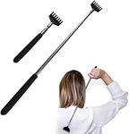 Back Scratcher,Kiwinvou 2 Pack Portable Extendable Stainless Steel Telescoping Back Massager,Relief of Adult Male and Female Type Back Itch