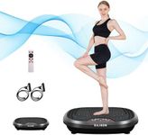 EILISON 3D Vibration Plate Exercise Machine for Weight Loss- Whole Body Workout Vibration Fitness Platform w/Loop Bands - Home Training Equipment for Recovery, Wellness, Shaping (Fitpro Black)