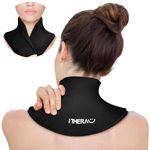 iTHERAU Neck Ice Pack Wrap, Soft Gel Ice Packs for Injuries Reusable, Cold Compress for Cervical Pain Relief, Sports Injuries, Swelling, Office Pressure, Black