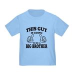 CafePress This Guy is Going to Be A Big Brother T Shirt Cute Toddler T-Shirt, 100% Cotton Baby Blue