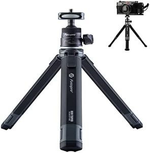 Fotopro Desktop Tripod All Metal Material Aluminum Alloy 360 Degree Ball Head 1/4 Inch Screw Mini Portable Extendable Table Tripod for Cell Phone DSLR Camera Travel Photograph Vlog Video