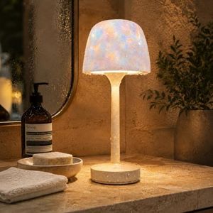 Govexila Waterproof Water Ripple Lamp Set with 16 Color Ocean Wave Effect, Rechargeable LED Table Lamps with Remote & Touch Control, 3 White Modes, USB-C for Bedroom, Bathroom, Living Room, Spa Gifts