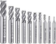 10 pcs 4-Flute End Mill Bits, AFUNT