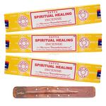 Satya Nag Champa Spiritual Healing Incense Sticks | x3 pack | with SAMASIA incense sticks holder | Used for Aromatherapy, Spa, Yoga, Weddings, Meditation, Healing, Positivity and Relaxation