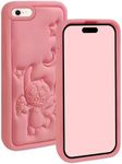 FINDWORLD Compatible with iPhone 8 7 6S 6 SE 2nd 3rd Case, Cute Cool 3D Cartoon Unique Durable Soft Silicone Animal Shockproof Protector Boys Kids Girls Gifts Cover Skins Shell for iPhone 8/7/6S Pink