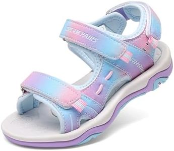 DREAM PAIRS Boys Girls Sandals Kids Athletic Summer Sports Water Shoes for Toddler/Little Kid/Big Kid,Size 12 Little Kid,Rainbow/Purple,170891_K