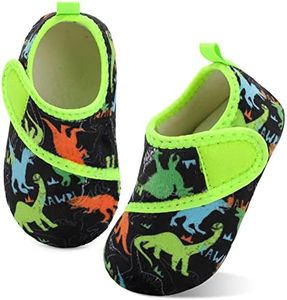 XIHALOOK Baby Boys Girls Dinosaur Slippers House Shoes with Non-slip Rubber Sole Winter Warm Socks, 3.5-4.5 Infant