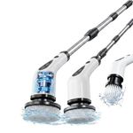 Airlovers Electric Spin Scrubber, 2026 Upgraded Cordless Cleaning Brush with 3 Adjustable Speeds, 8-in-1 Power Scrubber with LED Display, IPX6 Waterproof for Bathroom, Tile, Floor, Kitchen & Car