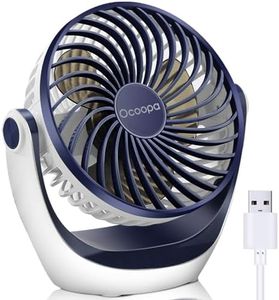 OCOOPA USB Desk Table Fan with Strong Airflow & Quiet Operation, Portable Cooling Fan Speed Adjustable 360°Rotatable Head for Home Office Bedroom Table and Desktop