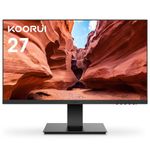 KOORUI Monitor 27-inch 1080p PC Monitor 3000:1 Contrast Ratio with HDMI VGA for Office and Home, 99% SRGB, Frameless, Eye Care, Tilt Adjustment, VESA Mountable, Black (27N1A)