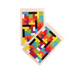 Smoneo Wooden 3D Jigsaw Block Puzzle for Kids Vibrant Colors Tetris Designs, stimulating Toy Young Minds to Think Creative and Problem-Solving Game Pack of 2