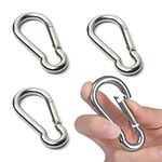 Carabiner Clip, M6 Carabiner Clip Heavy Duty, Small Carabiner Clips For Hiking, Camping, Fishing, Dog Leash & More, 60mm Carbine Hook Holds Upto 70Kg(Not for Climbing)… (4-PCS)