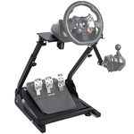 Anman Racing Steering Wheel Stand Fit for Logitech G25/G27/G29/G920 Fanatec Thrustmaster Adjustable Height and Angle Racing Simulator Cockpit Foldable Without Pedal and steering Wheel