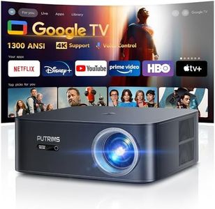 Smart Beamer 4K【1200 ANSI/Google TV】Netflix Official, Autofokus Trapezkorrektur Beamer WiFi6 Bluetooth, Sprachsteuerung 1080P Full HD LED Beamer Deckenmontage 300" für Heimkino/Outdoor Handy Projektor