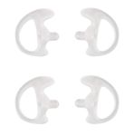 Yolipar Replacement Soft Silicone Eardud Earmold for Walkie Talkie Audio kit Air Acoustic Tube Earpiece Headset (White, Medium(2 Pairs))