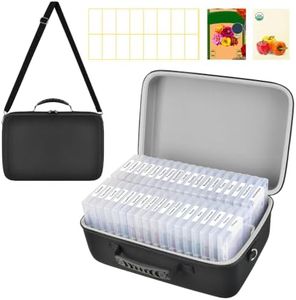 Boobowl 36 Slots Seed Storage Organizer, Hard Shell Seed Holder with Labels, Dry Storage Container for Garden Vegetable Seeds, Sturdy Carrying Bag with Handle and Shoulder Strap (Box Only)