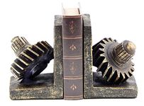 Poly-stone Gear Bookend, 7 By 5-inch, Set of 2