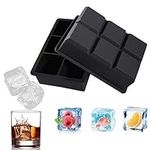 Large Ice Cube Tray, 2 Pack Ice Cube Moulds with BPA Free, Easy Release Flexible Ice Trays with 6 Grids, Silicone Large Ice Cube Moulds for Party＆Daliy Life, Ice Cube Trays for Baby Food, Drinks