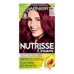 Garnier Nutrisse Cream Hair Color, Intense Light Red (660), Hair Dye with Natural Conditioning Oils, 100% Gray Coverage, 1 Application (159g)