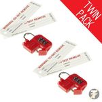 Kewtech KEWLOK TWIN PACK - 2x Circuit Breaker, Safe Isolation, Combination Lock Out Devices, Will Fit Most MCBs (Miniature Circuit Breakers) And Mains Switches, Comes With Four Warning Labels