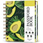 PLANBERRY Password Book Premium – Small Internet Address Organizer with A-Z Tabs – Pocket Website Password Keeper with Alphabetical Tabs – 4.7x5.7″, Hardcover (Avocado Green)