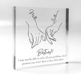 Pinky Promise Best Friend Gift, Gift for Women, Gifts for Birthday, Christmas Gift, Personalised Hand Line Art Illustration, I may not be able to solve all your problems quote Acrylic Block