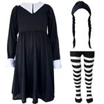 Scary Schoolgirl Dress Kids’ Costume (Girls Aged 7-9 Years) – Dress Tights & Wig Girls’ Halloween Costume/Cosplay Outfit