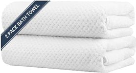 HOMEXCEL Bath Towel Set Pack of 2,(27 x 54 Inches) Microfiber Ultra Soft Highly Absorbent Bath Towel, Lightweight and Quick Drying Towels for Body, Sport, Yoga, SPA, Fitness, White