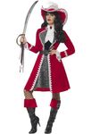 Smiffys Women Deluxe Authentic Lady Captain Costume, Red, S - US Size 6-8