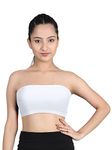 DChica Slip-on Strapless Bra for Teenager Girls Beginners Bra Sports Cotton Non-Wired Non-Padded Crop Top Bra Full Coverage Seamless Gym Stylish Workout Training Bra for Kids(Pack of 1) White