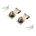 2 Packs Keyed Hasp Locks Twist Knob Keyed Locking Hasp for Small Doors, Cabinets and More,Stainless Steel Steel, Chrome Plated Hasp Lock Catch Latch Safety Lock (Bronze 3inch)