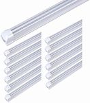TRLIFE V Shape Integrated LED Tube Light, 72W 8FT LED Tube Light Fixture 6000K Cool White Dual Row LED Tubes for Warehouse Workshop Mall Shop Garage, 8640Lm, Clear Cover(12 Pack)