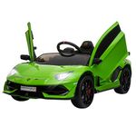 HOMCOM Lamborghini Aventador Licensed 12V Kids Electric Ride On Car Racing Car Toy with Parental Remote Control Battery-powered 2 Motors Music Lights for 3-8 Years Old Green