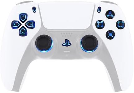 eXtremeRate 7 Colors 9 Modes Luminated Dpad Thumbsticks Share Home Face Buttons for PS5 Controller BDM-030 040 050, Black Classical Symbols Buttons DTF V3 LED Kit for PS5 Controller - NO Controller