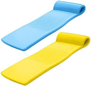 TRC Recreation 2-Pack Sunsation 1.75" Thick Foam Pool Float Lounger, Bahama Blue & Yellow w/Headrest for Lounging & Sunbathing in Swimming Pools, Beaches & Lakes, 70" x 26"