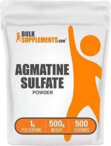 BulkSupplements.com Agmatine Sulfate Powder - Nitric Oxide Powder - Running Pre Workout Powder - Nitric Oxide Supplement - Pure Pump Supplement - Pre-Workout Powder (500 Grams - 1.1 lbs)