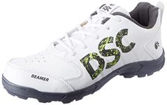 DSC Beamer Cricket Shoe for Men & Boys (Light Weight | Economical | Durable | Size UK: 7) Grey-White